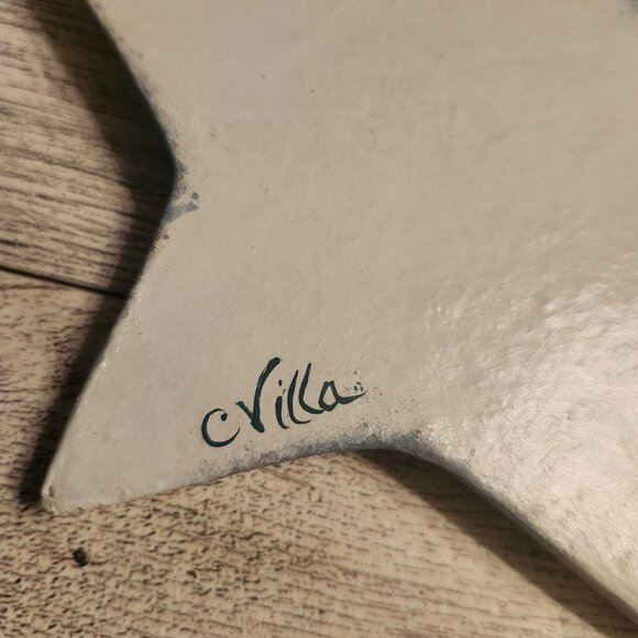 Handcrafted Star-Shaped Snowman Ornament by C Villa Paper Mache Christmas Decor - Picture 4 of 5